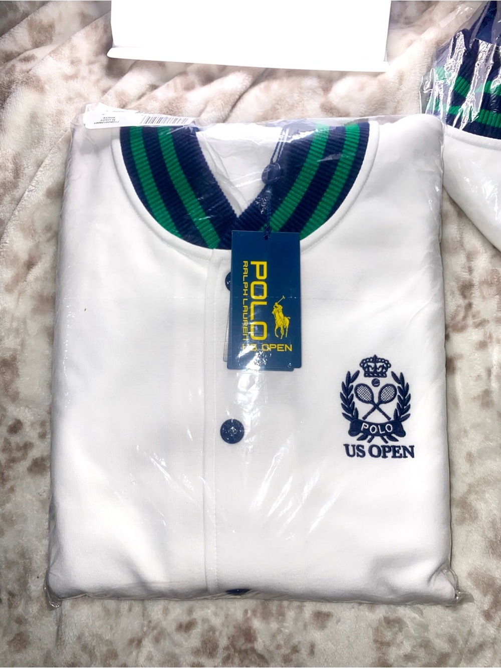Polo by Ralph Lauren White US Open Polo with Navy & Green Trim